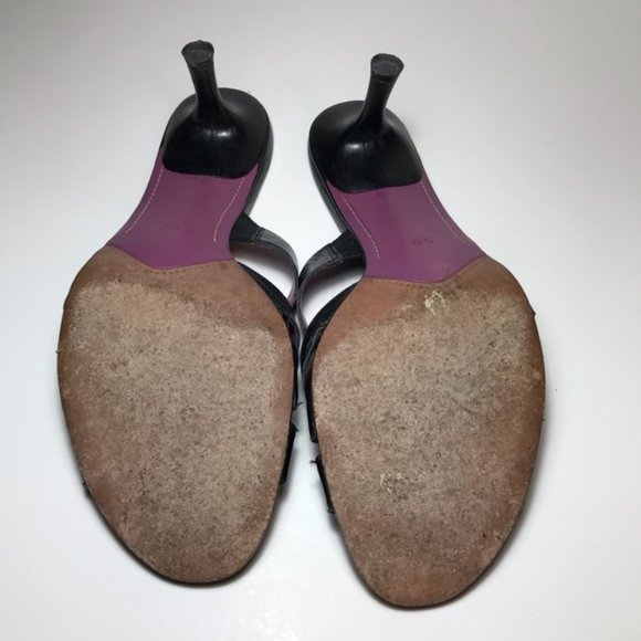 Cole Haan Black Leather Strappy Heels- Size 9B - Picture 2 of 8